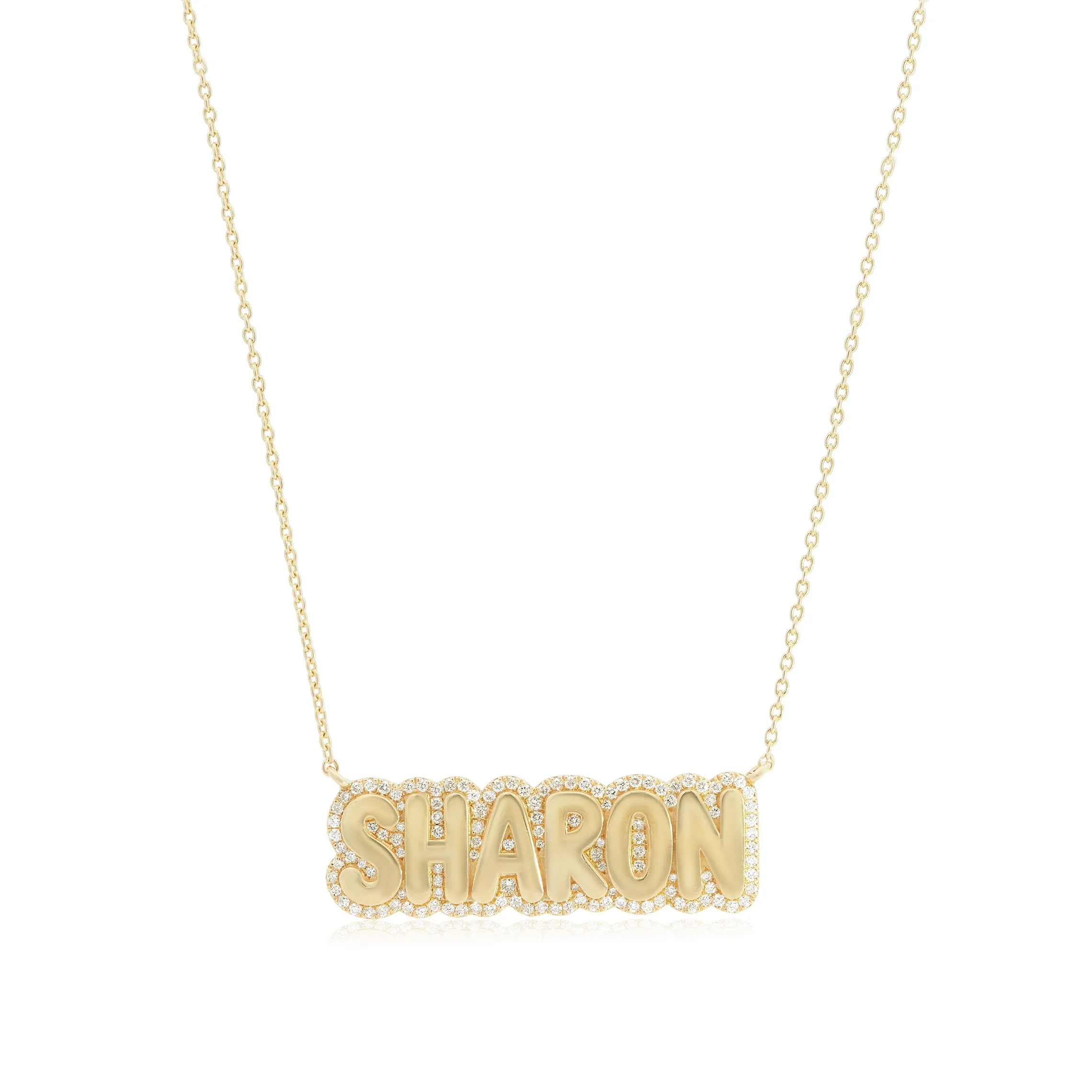 Diamond Bubble Name Necklace