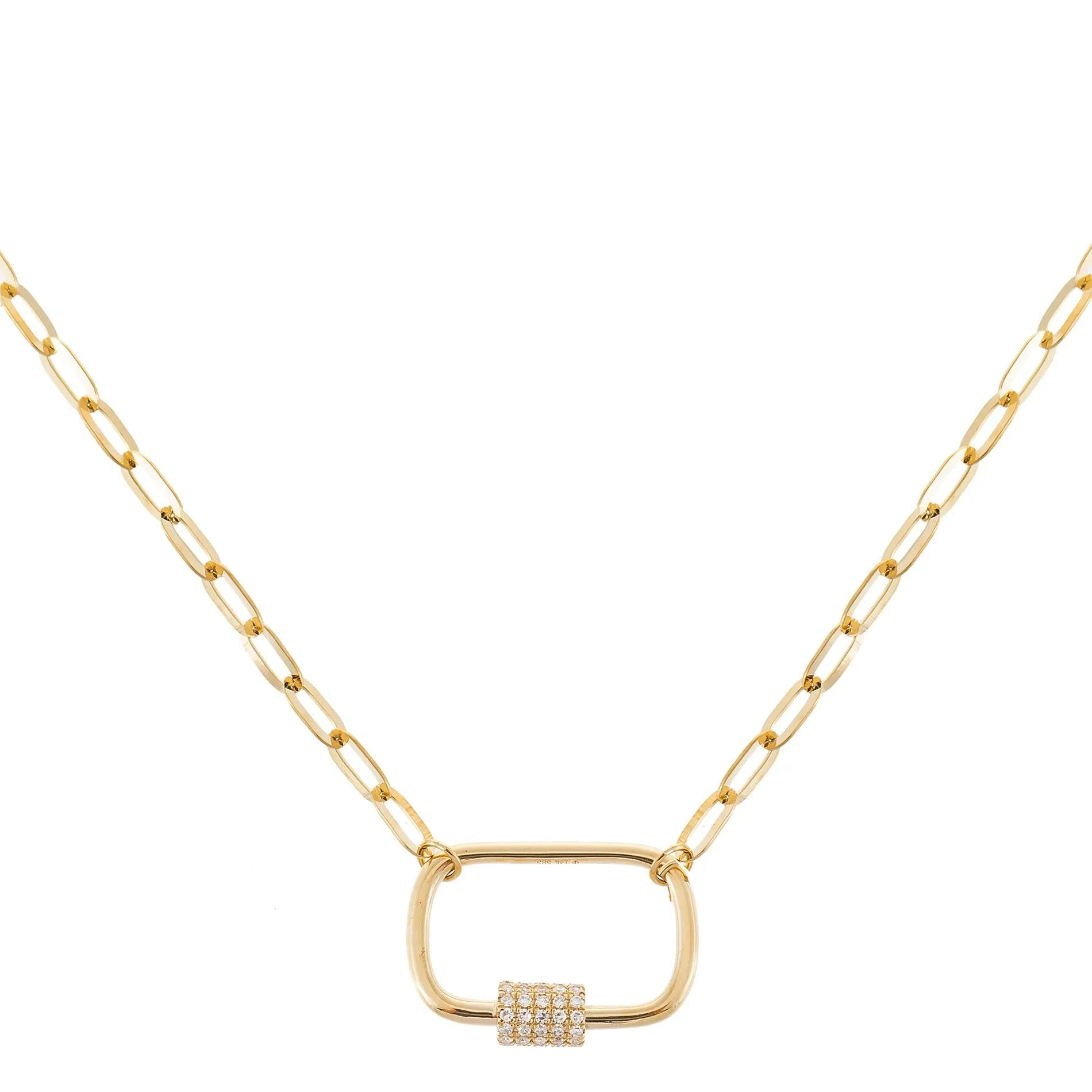 Diamond Chain Toggle Necklace 14K