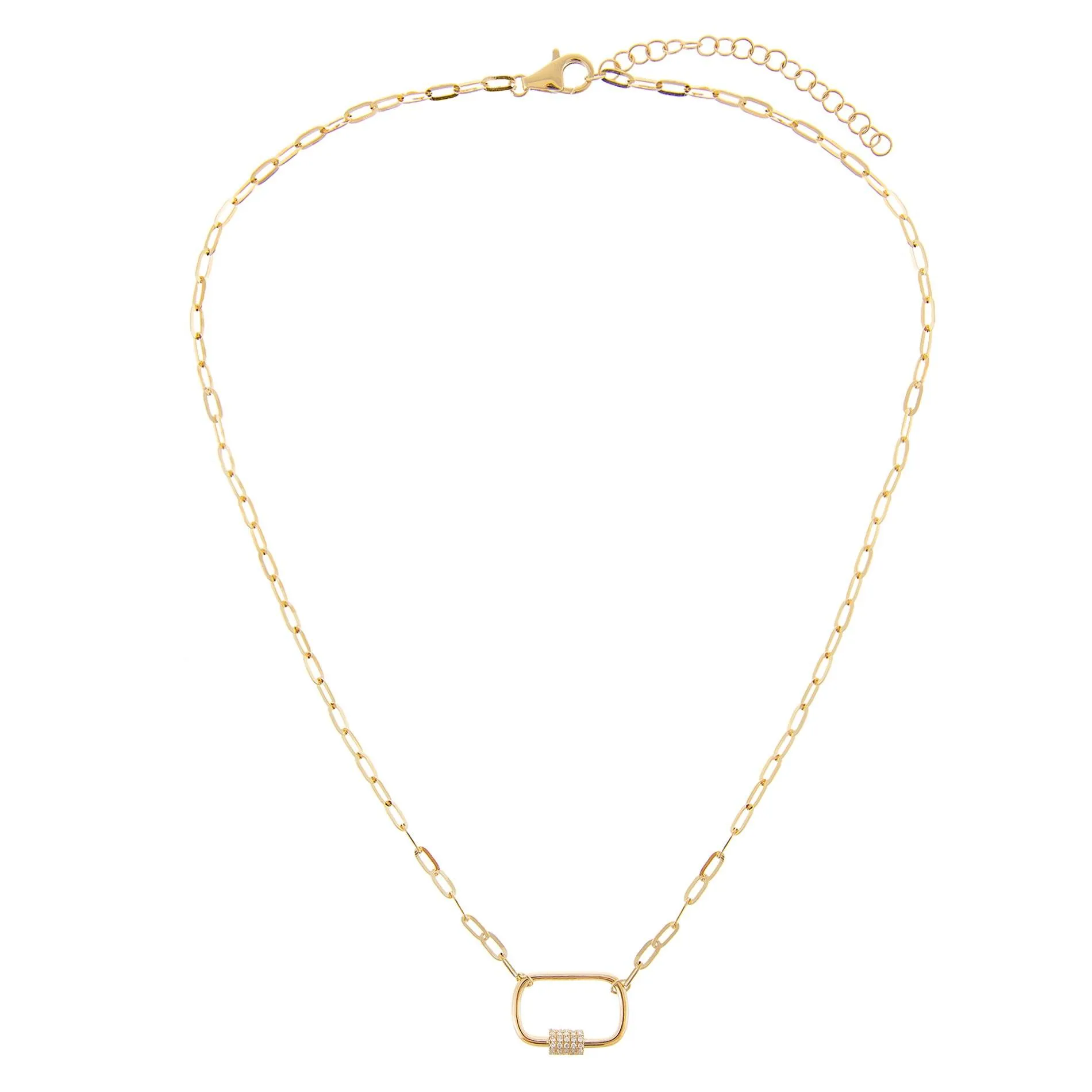 Diamond Chain Toggle Necklace 14K