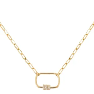 Diamond Chain Toggle Necklace 14K