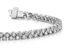 Diamond Checkerboard Two Row Tennis Diamond Bracelet with 6.02 ct.(finished) 2.5mm