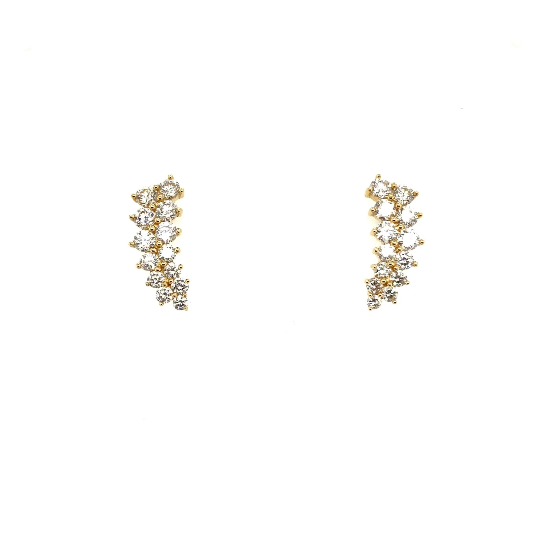 Diamond Cluster Ear Climbers  Climbers