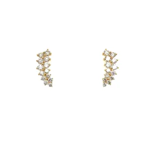 Diamond Cluster Ear Climbers  Climbers