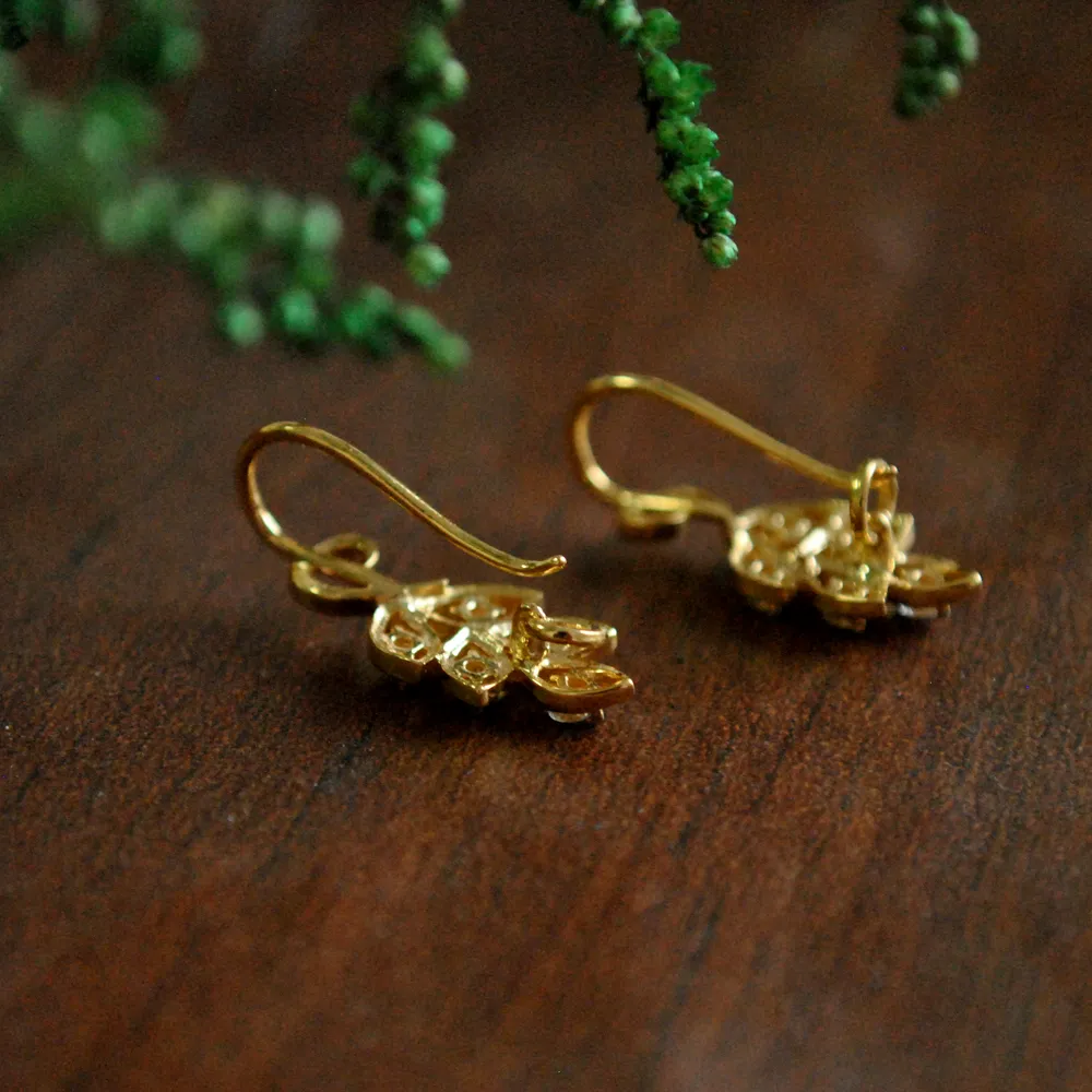 Diamond Cluster  Ear Wire Earrings