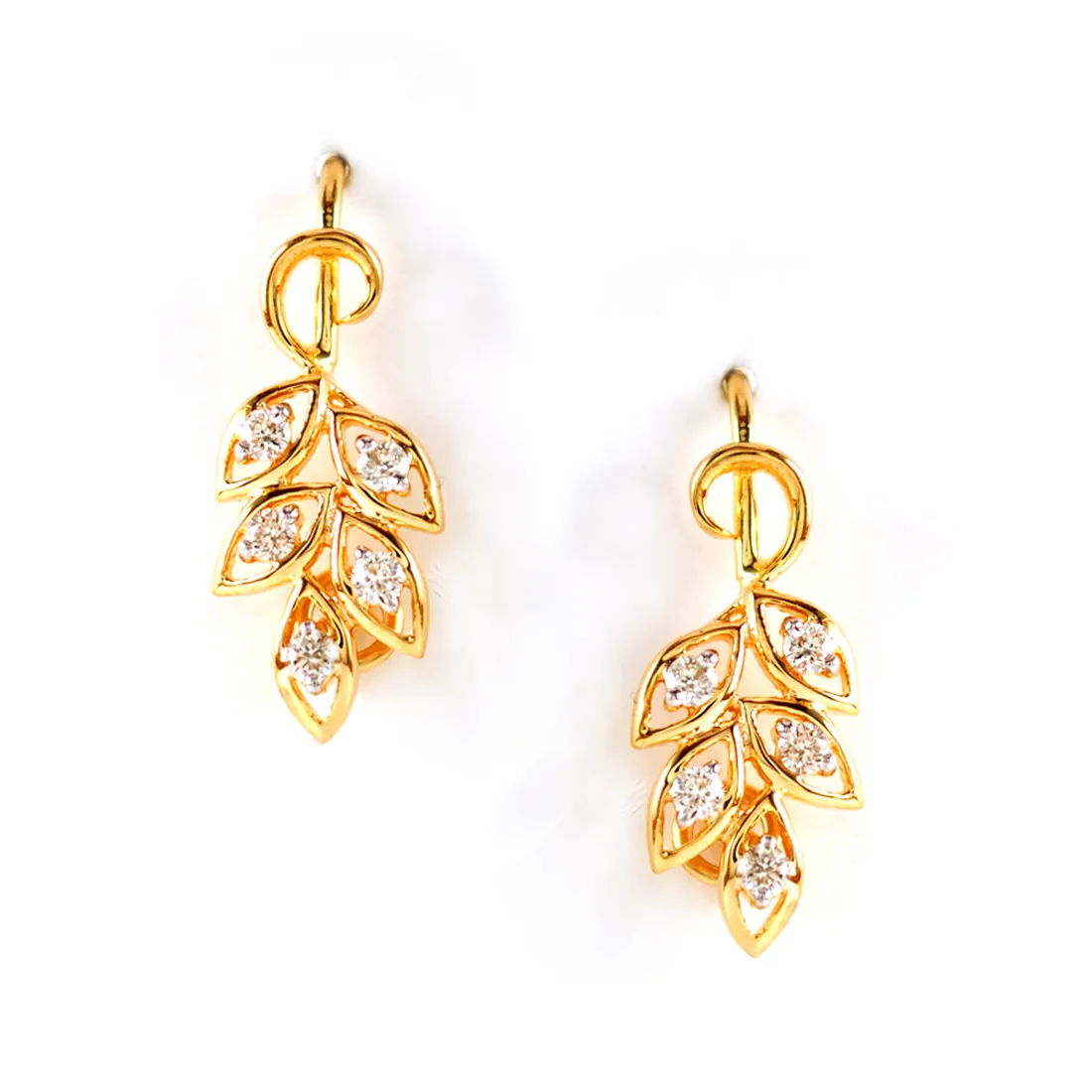 Diamond Cluster  Ear Wire Earrings