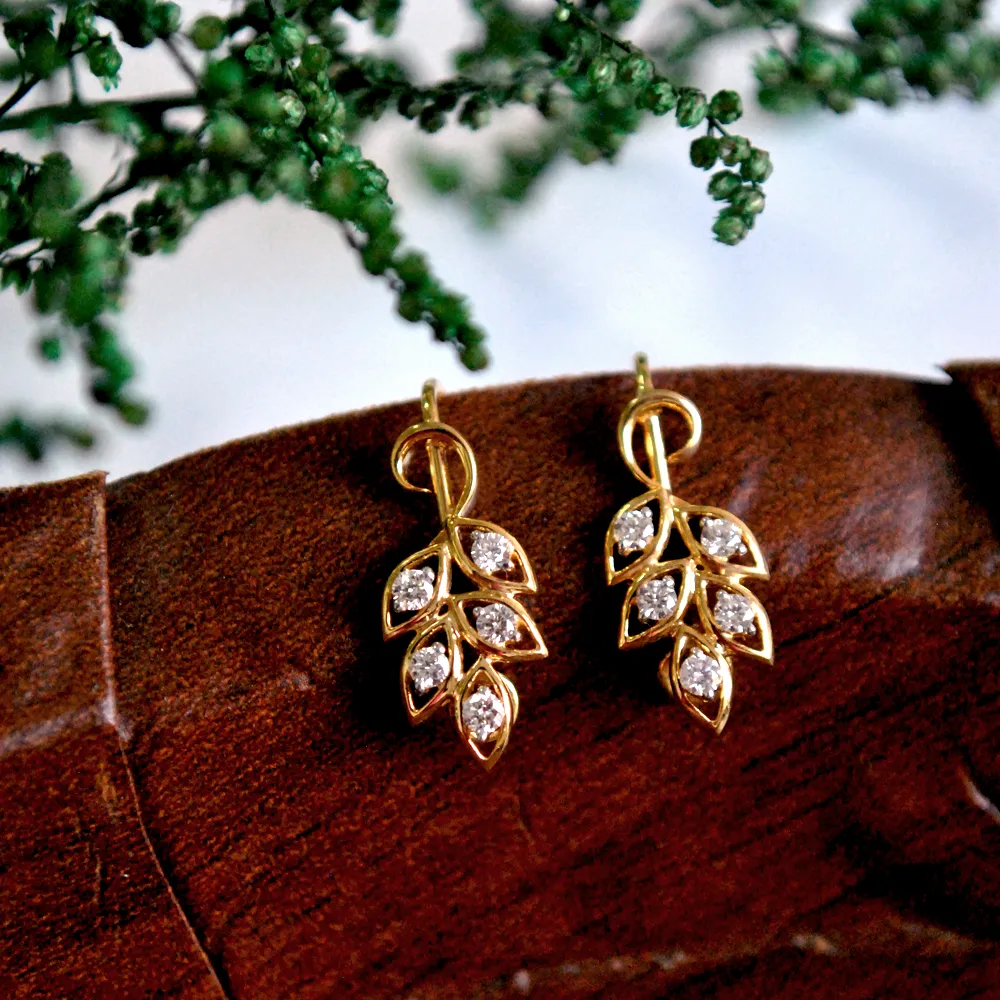 Diamond Cluster  Ear Wire Earrings