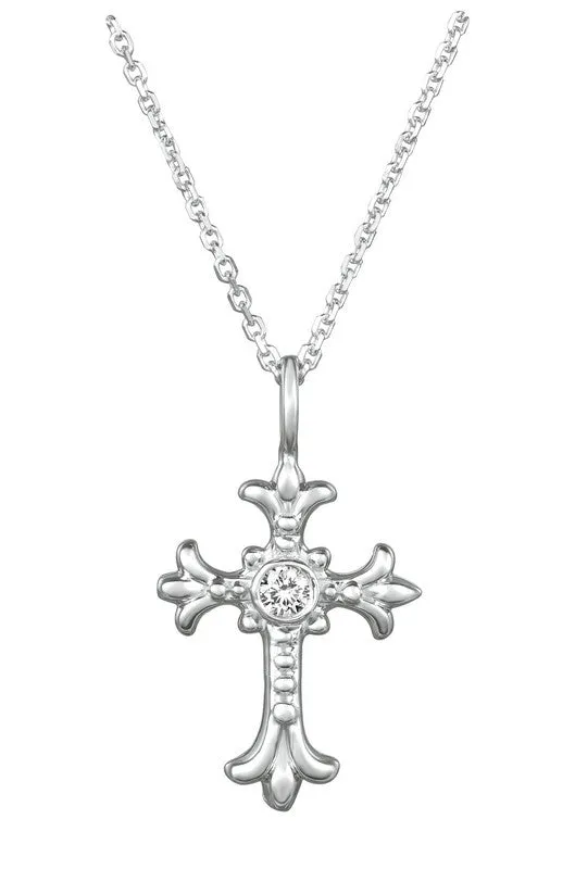 DIAMOND CROSS NECKLACE 14K GOLD (0.06 CTW)