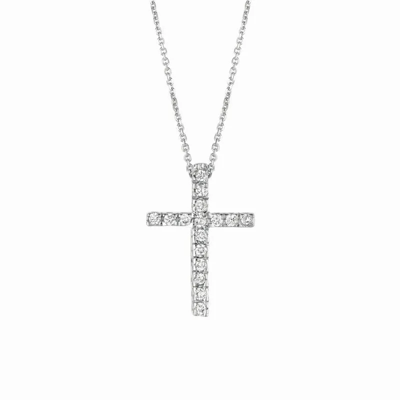 DIAMOND CROSS NECKLACE 14K GOLD (0.11 CTW)