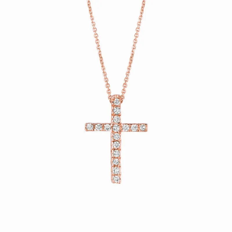 DIAMOND CROSS NECKLACE 14K GOLD (0.11 CTW)