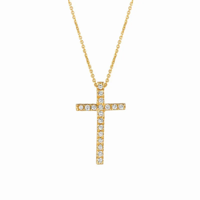 DIAMOND CROSS NECKLACE 14K GOLD (0.15 CTW)