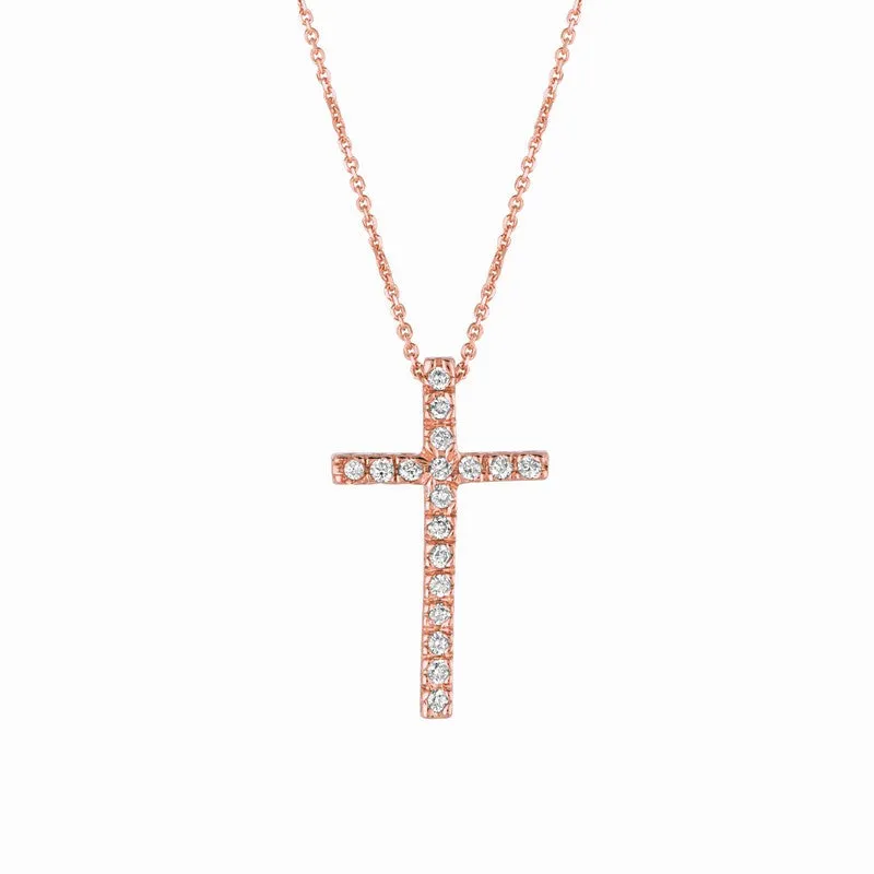 DIAMOND CROSS NECKLACE 14K GOLD (0.15 CTW)