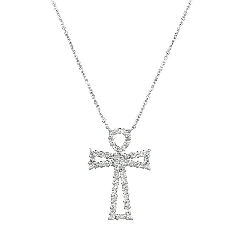 DIAMOND CROSS NECKLACE 14K GOLD (0.65 CTW)