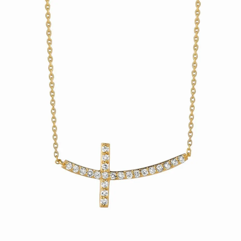 DIAMOND CROSS NECKLACE 14K GOLD (0.75 CTW) 2