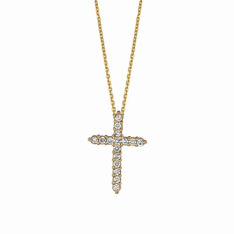 DIAMOND CROSS NECKLACE 14K GOLD (1.01 CTW) 1