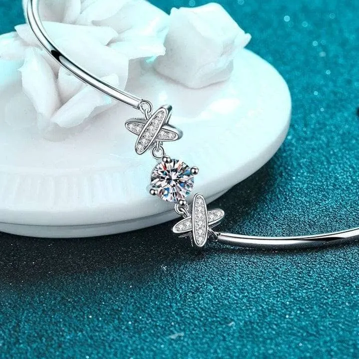 Diamond Cute Cross Letter Bracelet