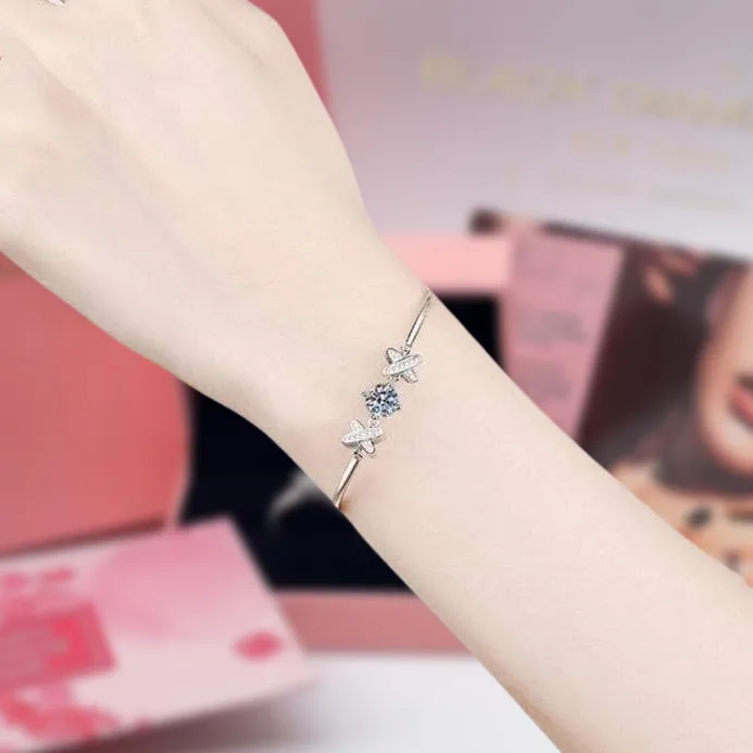 Diamond Cute Cross Letter Bracelet