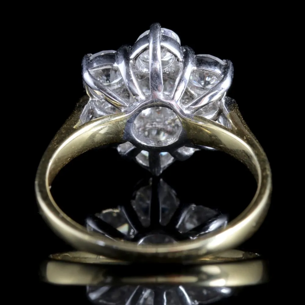 Diamond Daisy Ring 18Ct Gold Engagement Ring