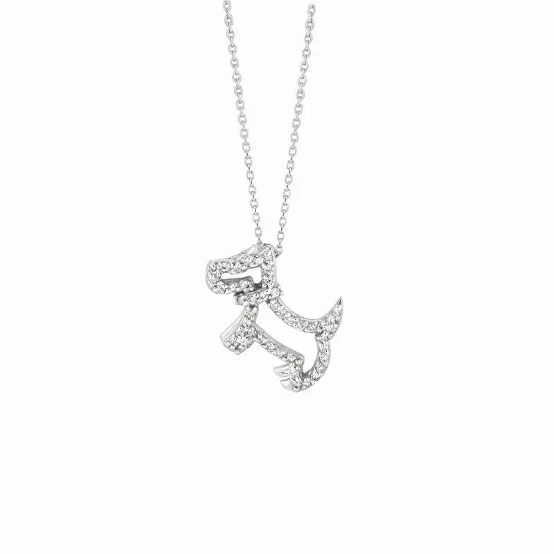 DIAMOND DOG NECKLACE 14K GOLD (0.22 CTW)