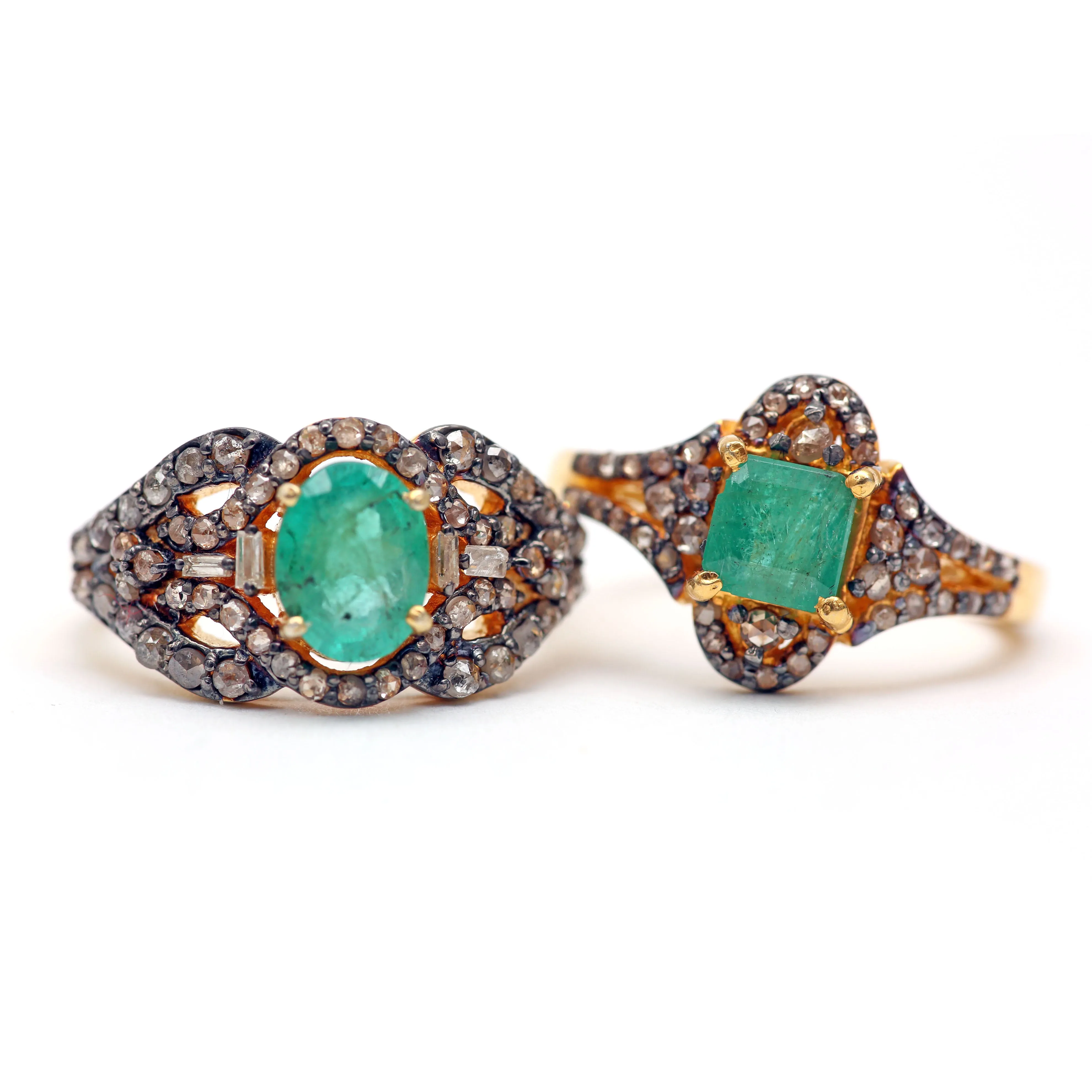 Diamond Emerald Rings