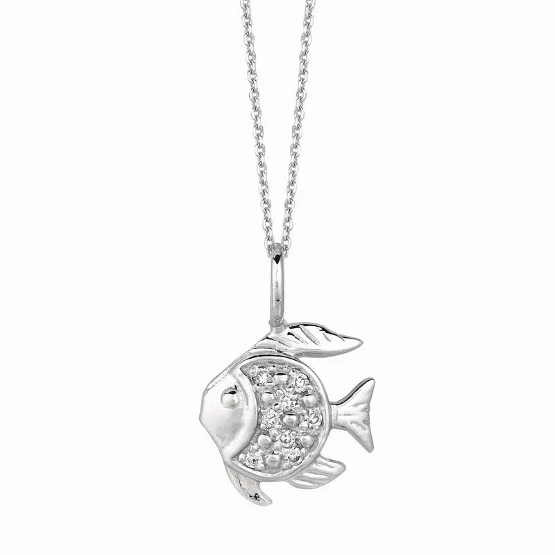 DIAMOND FISH NECKLACE 14K GOLD (0.06 CTW)