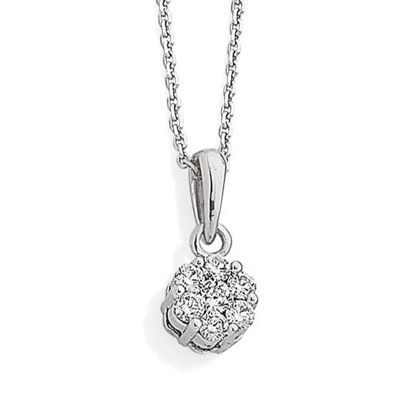 Diamond Flower Cluster Pendant E.1100