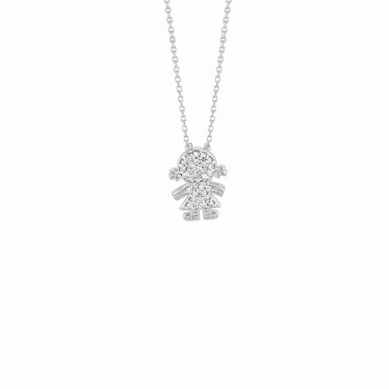 DIAMOND GIRL NECKLACE 14K GOLD (0.16 CTW)