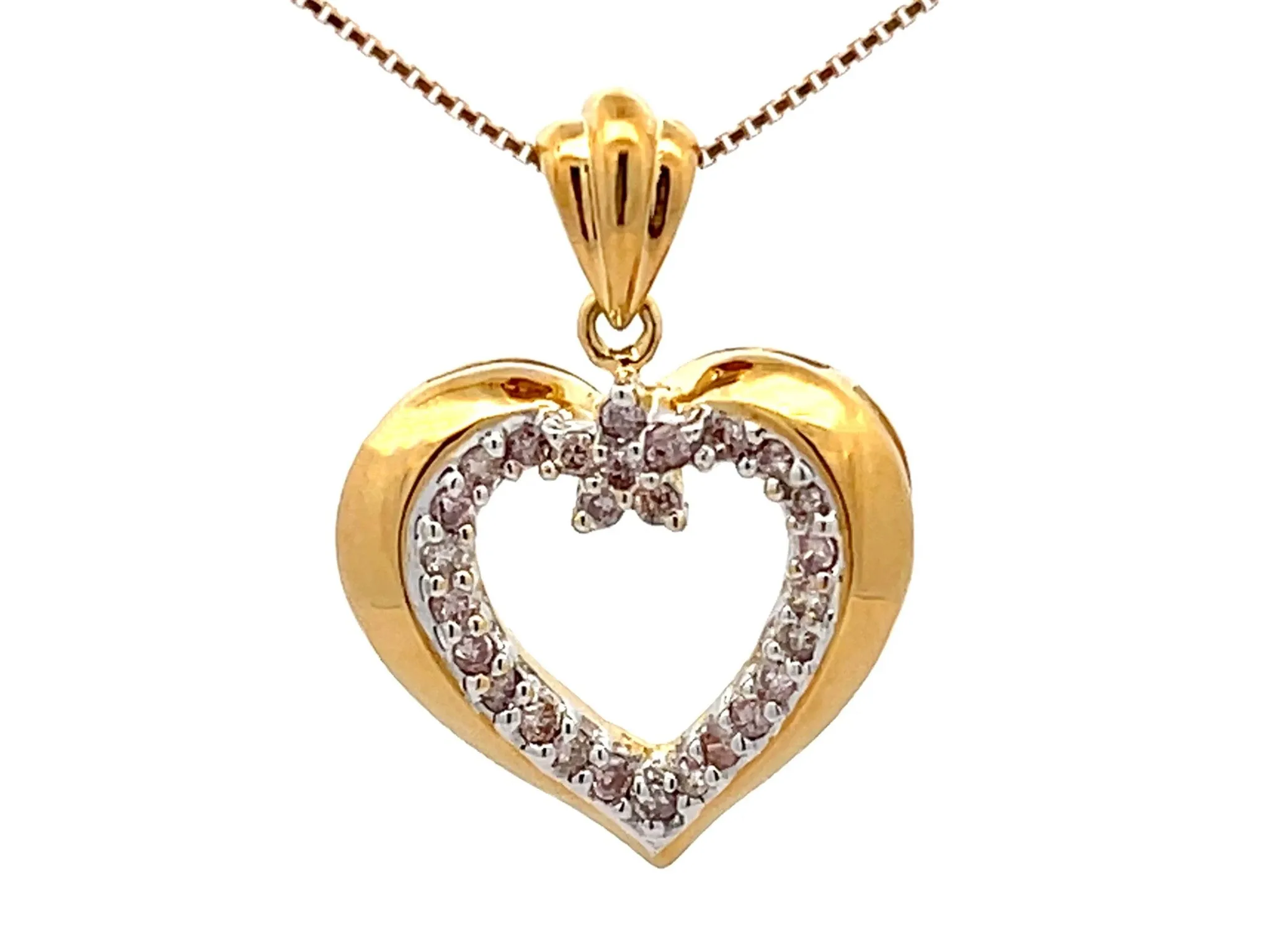 Diamond Heart Necklace 18k Yellow Gold
