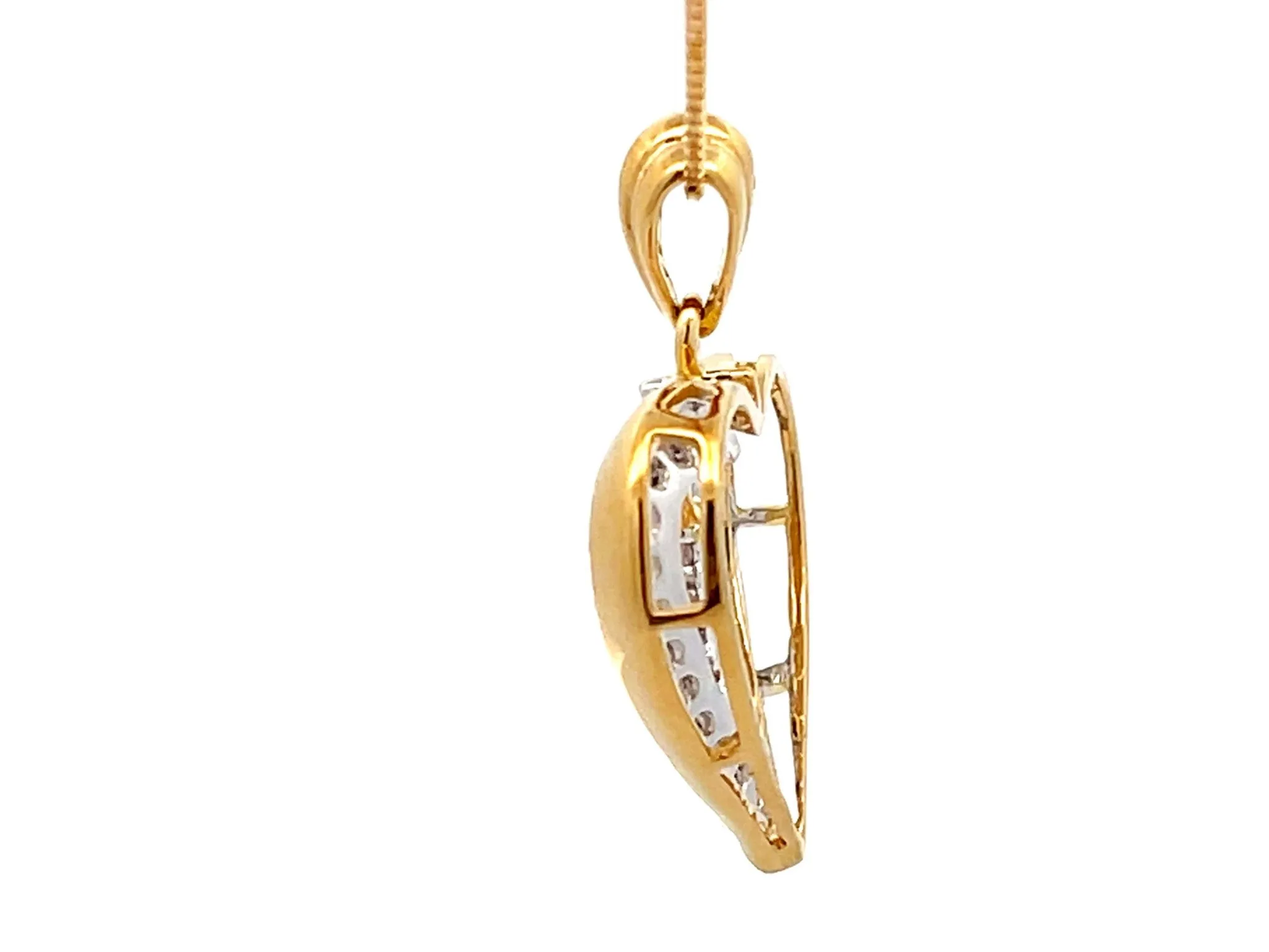 Diamond Heart Necklace 18k Yellow Gold