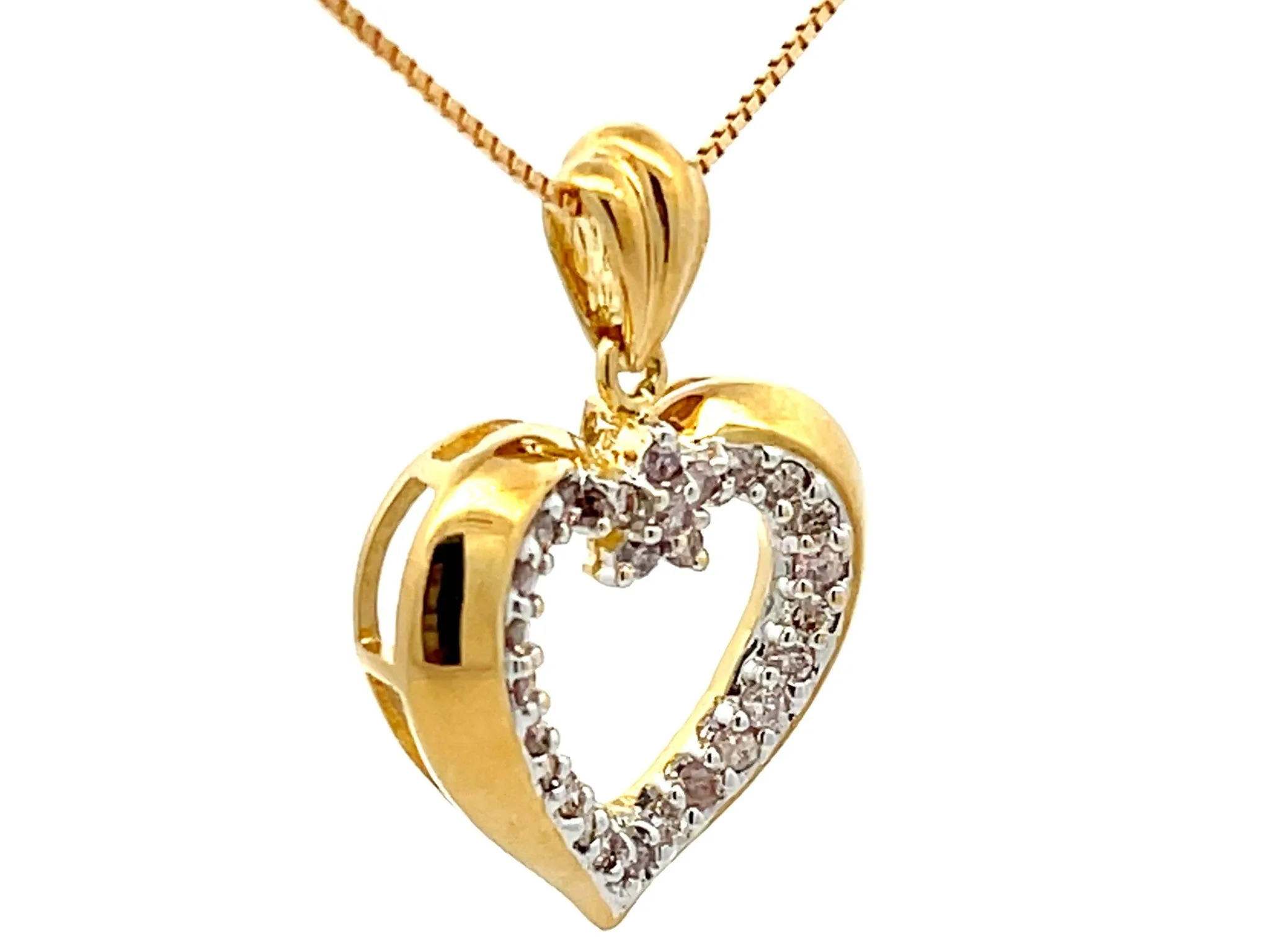 Diamond Heart Necklace 18k Yellow Gold