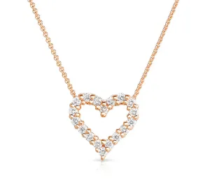 Diamond Heart Necklace in Rose Gold