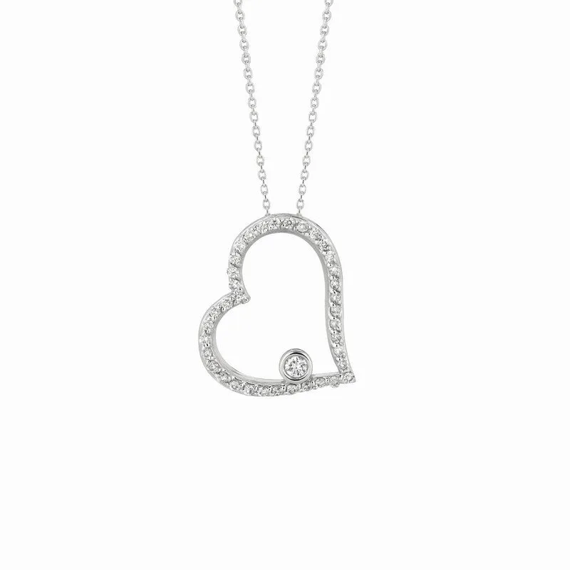 DIAMOND MEDIUM HEART NECKLACE 14K GOLD (0.34 CTW)