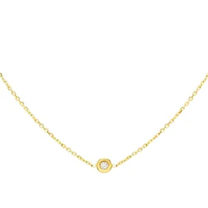 Diamond Mini Bezel Necklace 14K