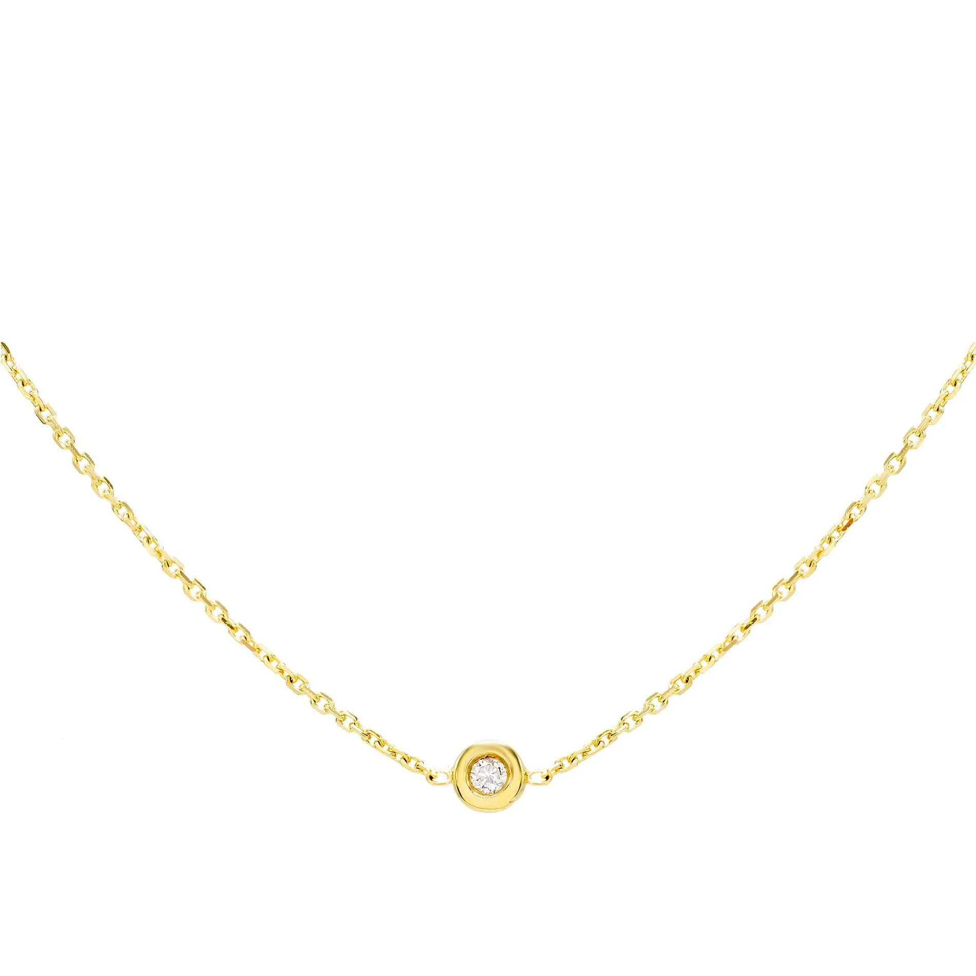 Diamond Mini Bezel Necklace 14K