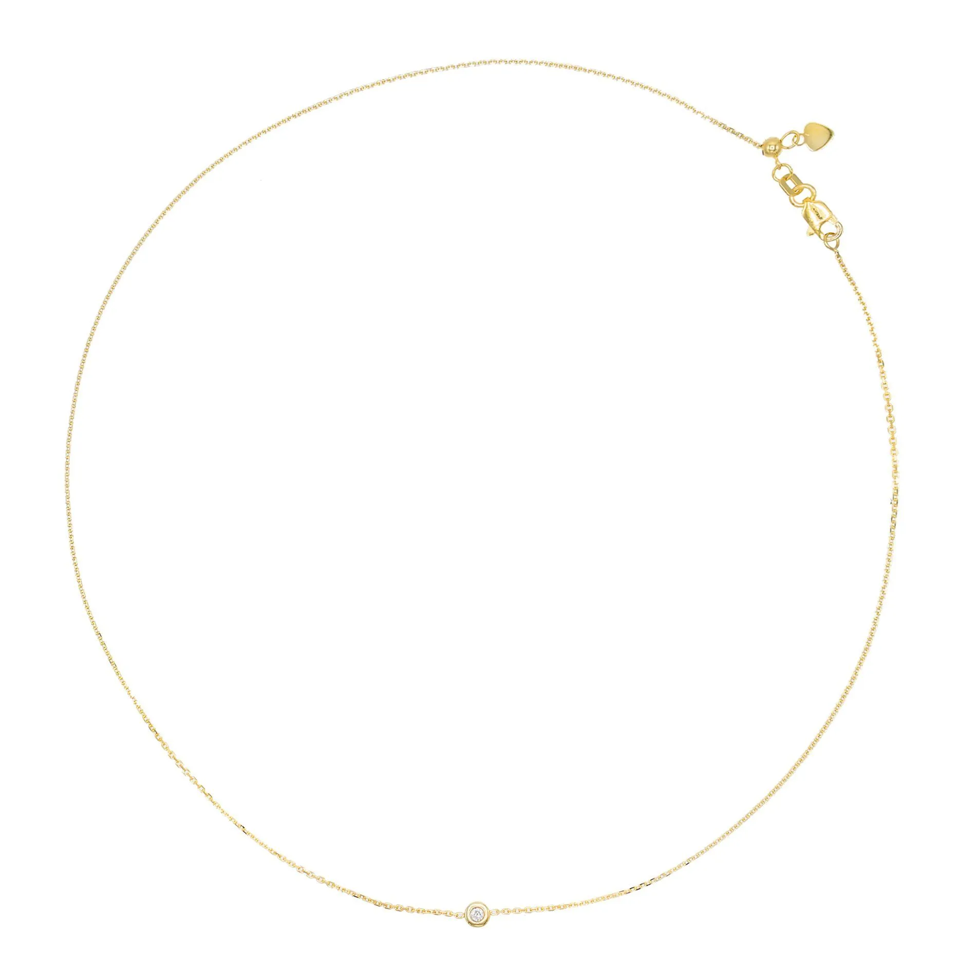 Diamond Mini Bezel Necklace 14K