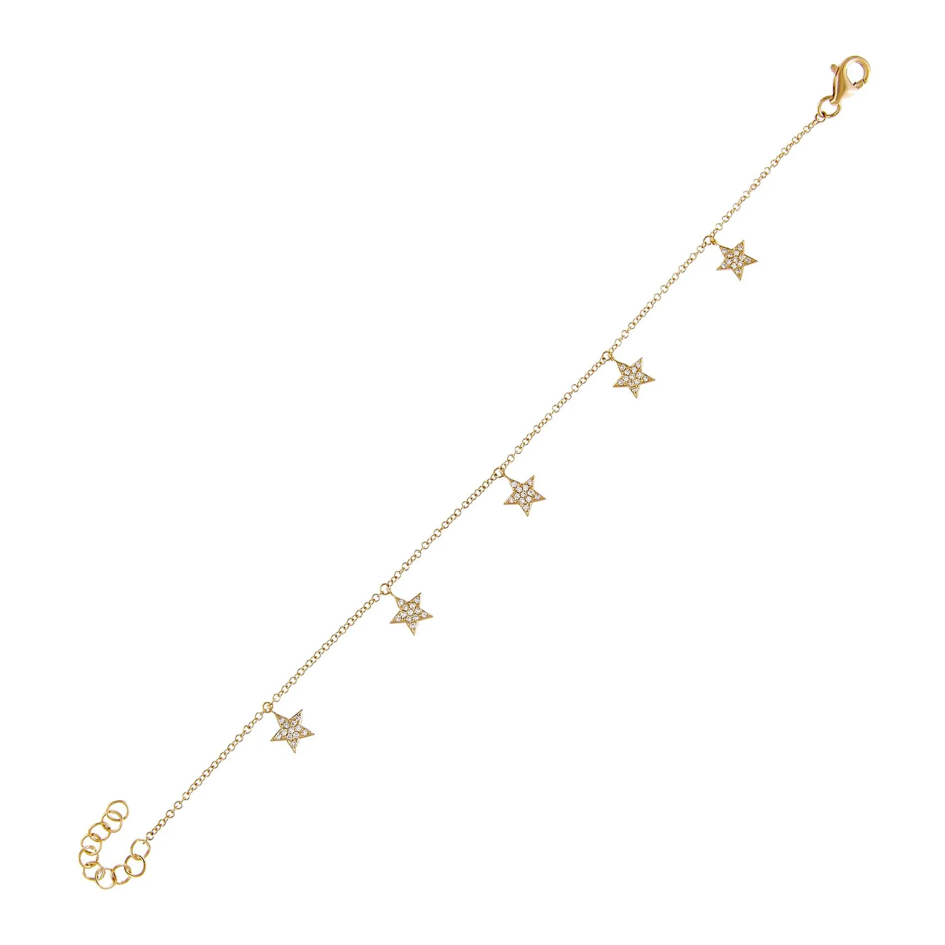 Diamond Multi Star Bracelet 14K