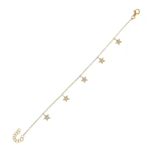 Diamond Multi Star Bracelet 14K