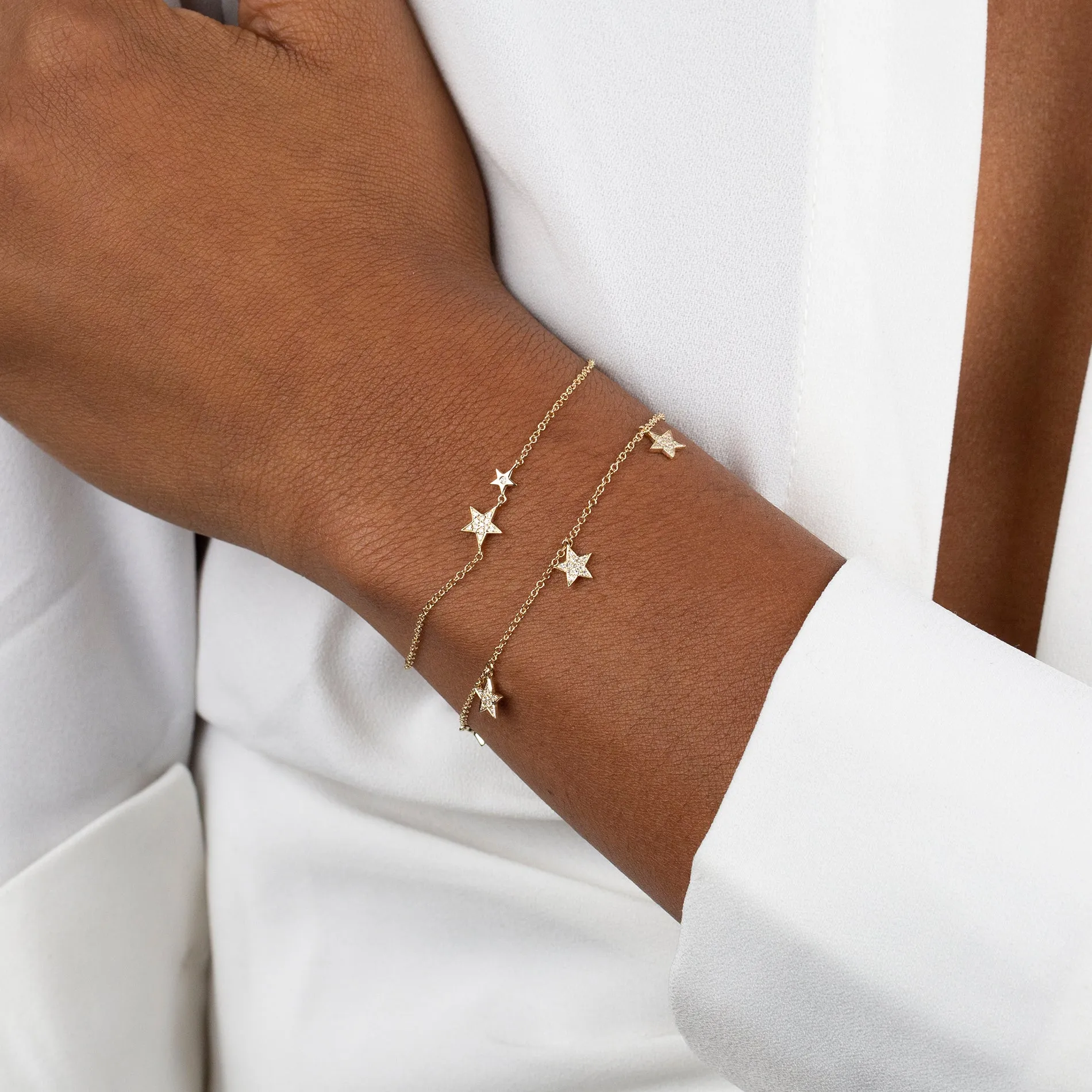 Diamond Multi Star Bracelet 14K