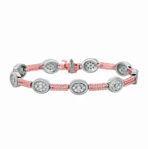 DIAMOND OVAL 2 BARS BRACELET 14K GOLD (1.59 CTW)