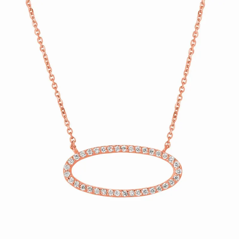 DIAMOND OVAL NECKLACE 14K GOLD (0.33 CTW)
