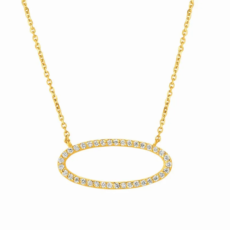DIAMOND OVAL NECKLACE 14K GOLD (0.33 CTW)