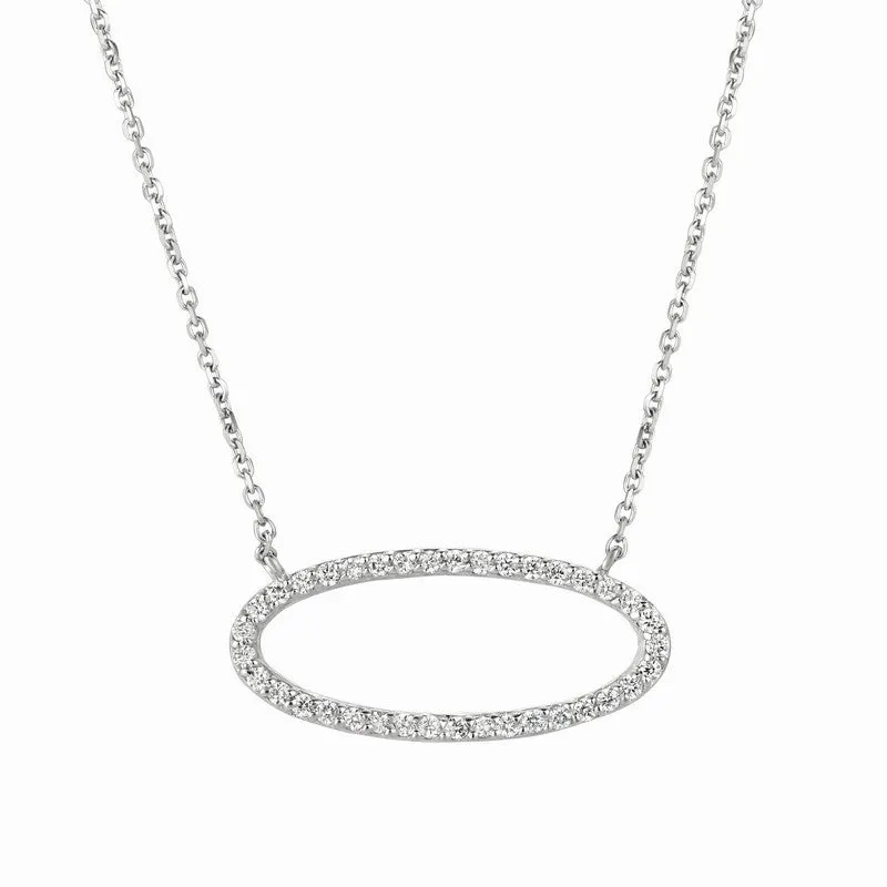 DIAMOND OVAL NECKLACE 14K GOLD (0.33 CTW)