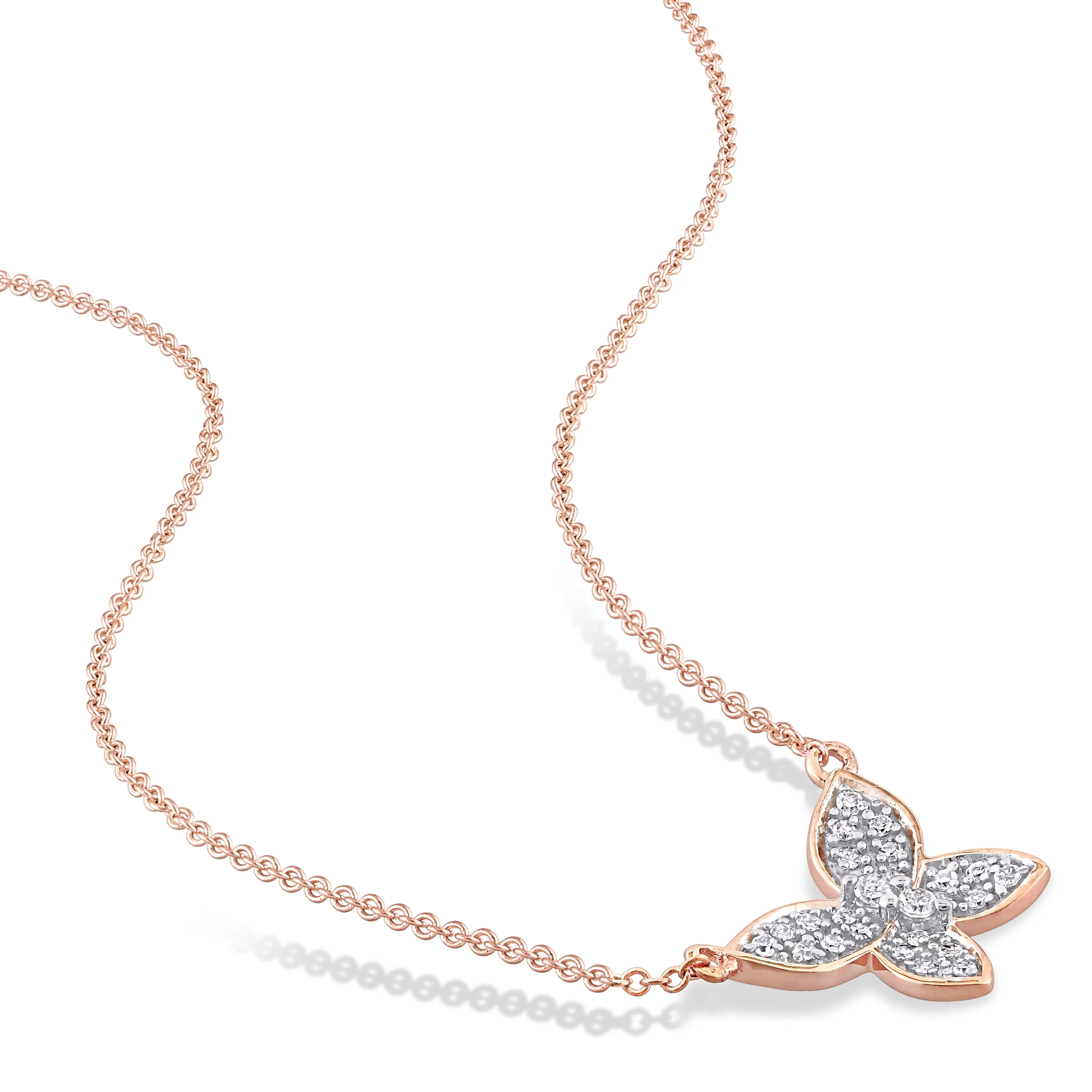 Diamond Pave Butterfly Necklace