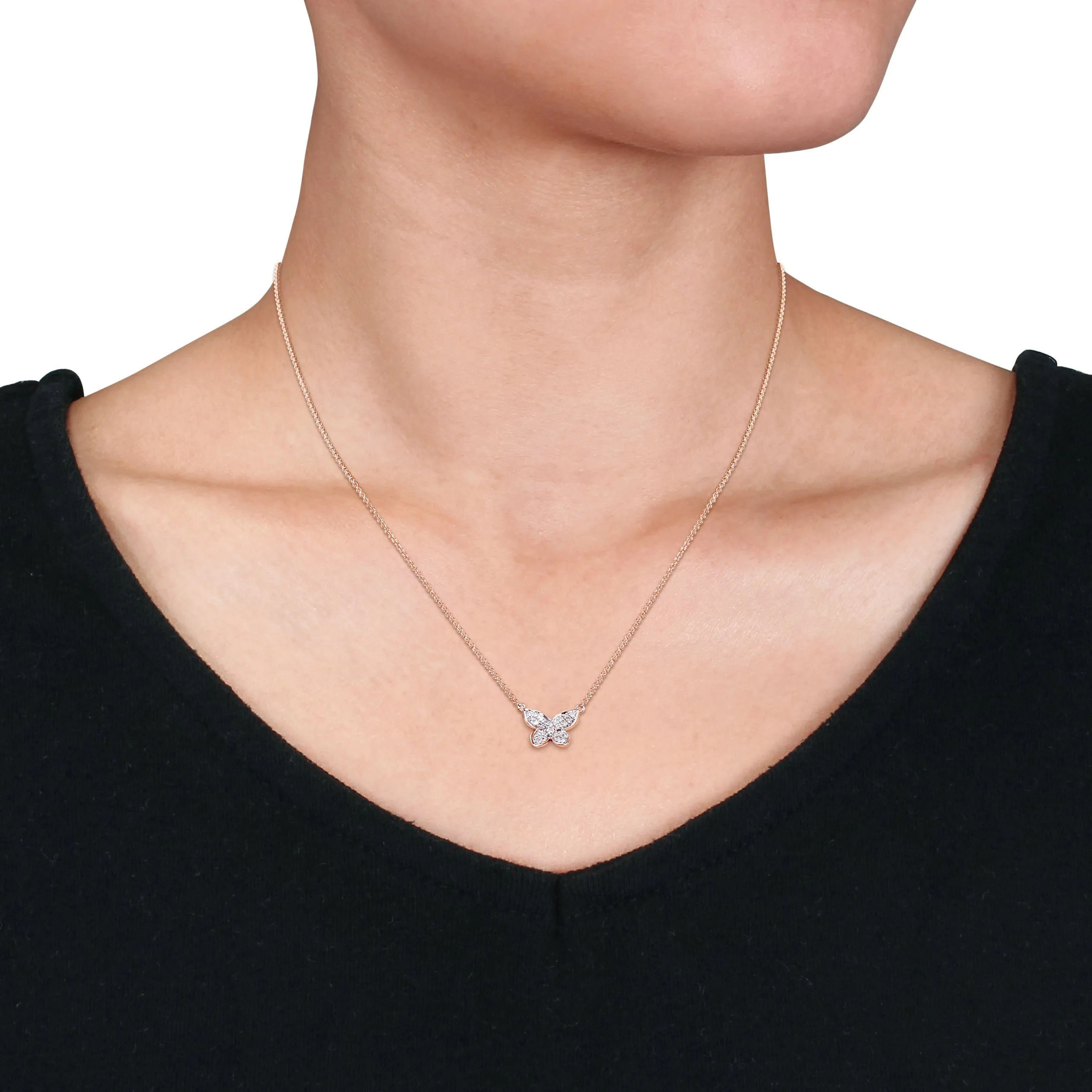 Diamond Pave Butterfly Necklace
