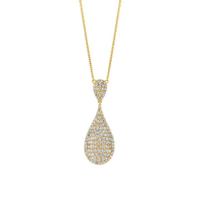 DIAMOND PEAR SHAPE NECKLACE 14K GOLD (2.19 CTW)