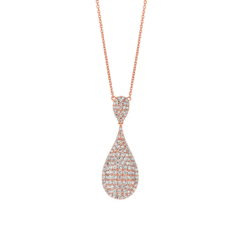 DIAMOND PEAR SHAPE NECKLACE 14K GOLD (2.19 CTW)