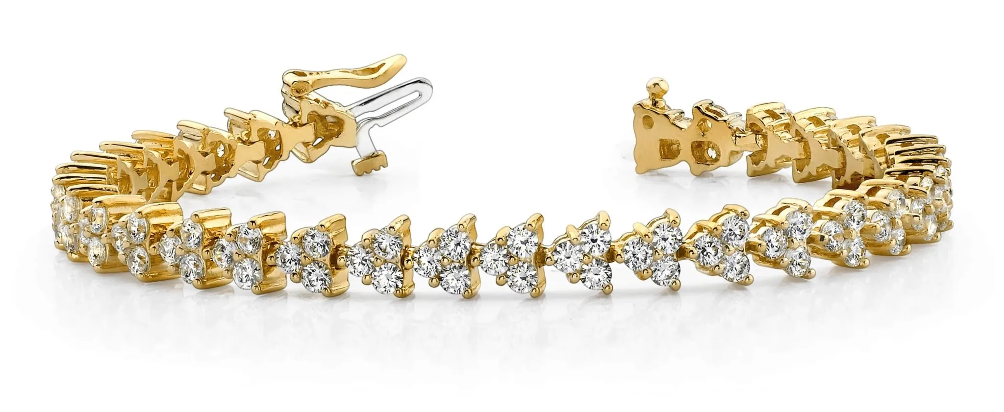 Diamond Pyramid Design Diamond Bracelet with 7.98 ct.(finished) 3.0mm