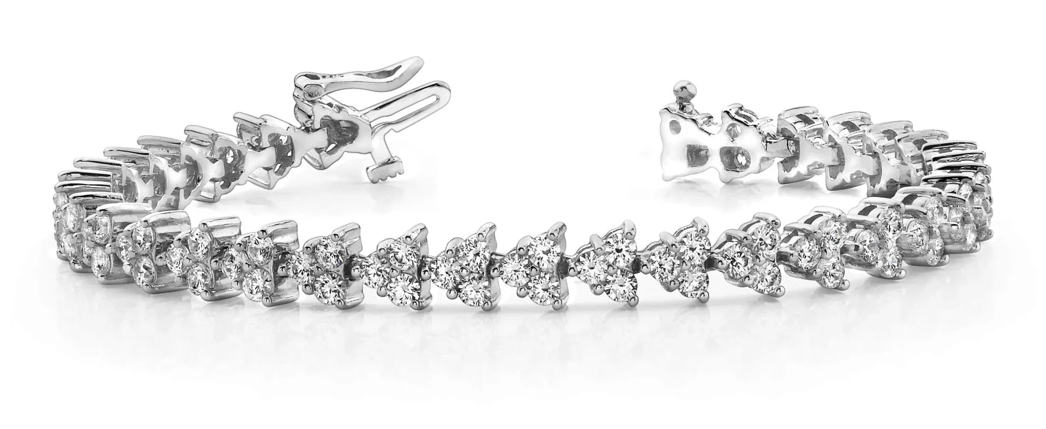 Diamond Pyramid Design Diamond Bracelet with 7.98 ct.(finished) 3.0mm