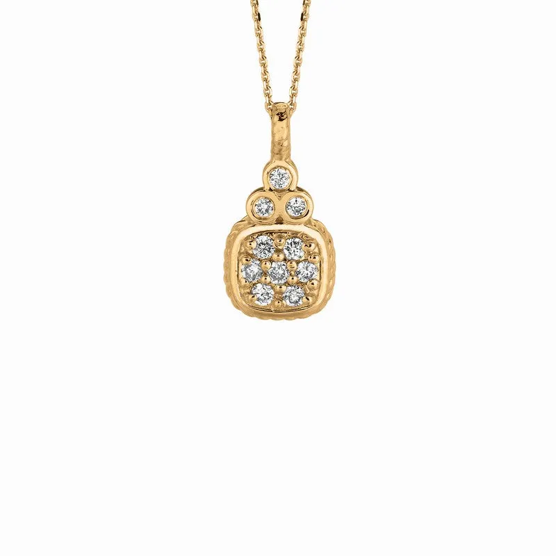 DIAMOND SQUARE NECKLACE 14K GOLD (0.14 CTW)