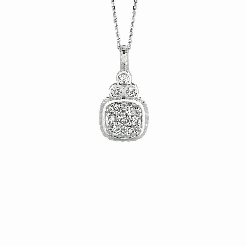 DIAMOND SQUARE NECKLACE 14K GOLD (0.14 CTW)