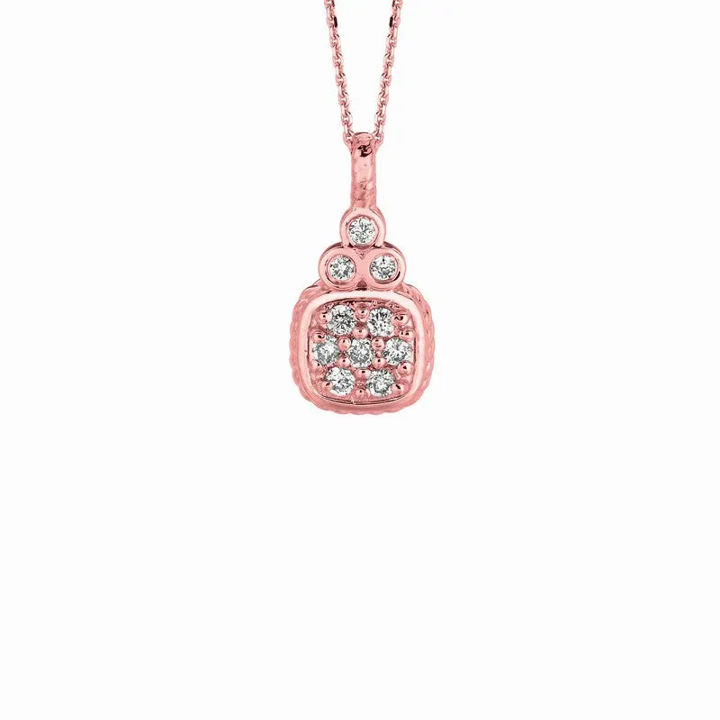 DIAMOND SQUARE NECKLACE 14K GOLD (0.14 CTW)